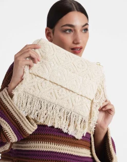 Hand PochettePlaza Cream in Macramé