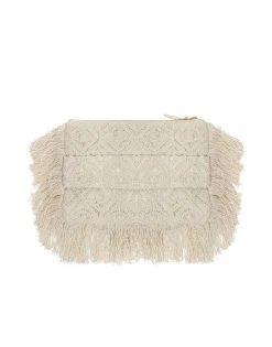 Hand PochettePlaza Cream in Macramé