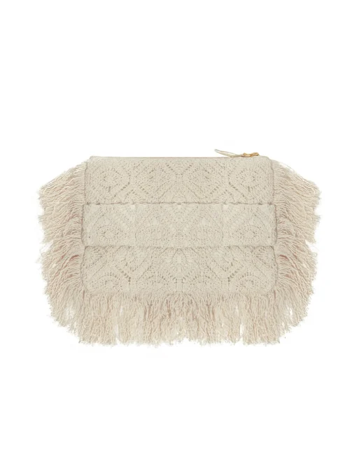 Hand PochettePlaza Cream in Macramé