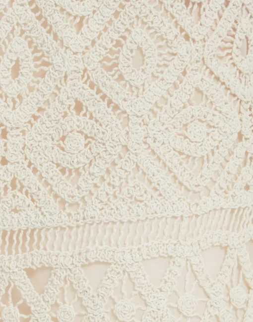 Hand PochettePlaza Cream in Macramé