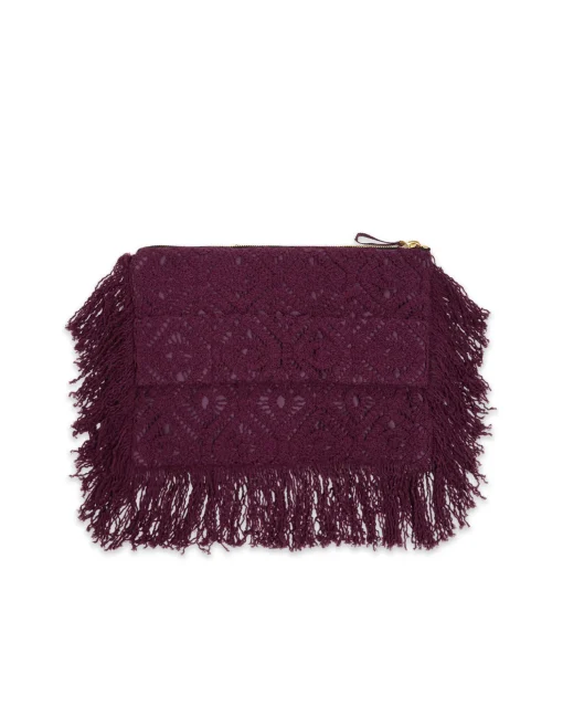 Hand PochettePlaza Purple in Macramé