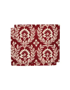Herringbone Placemat Set of 2Garland Bordeaux in Cotton Chevron