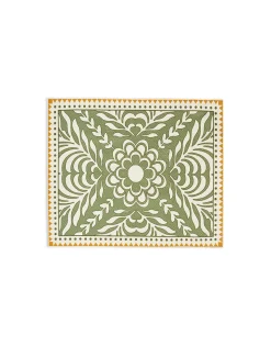 Herringbone Placemats Set Of 2Tudor Light Green in Cotton Chevron