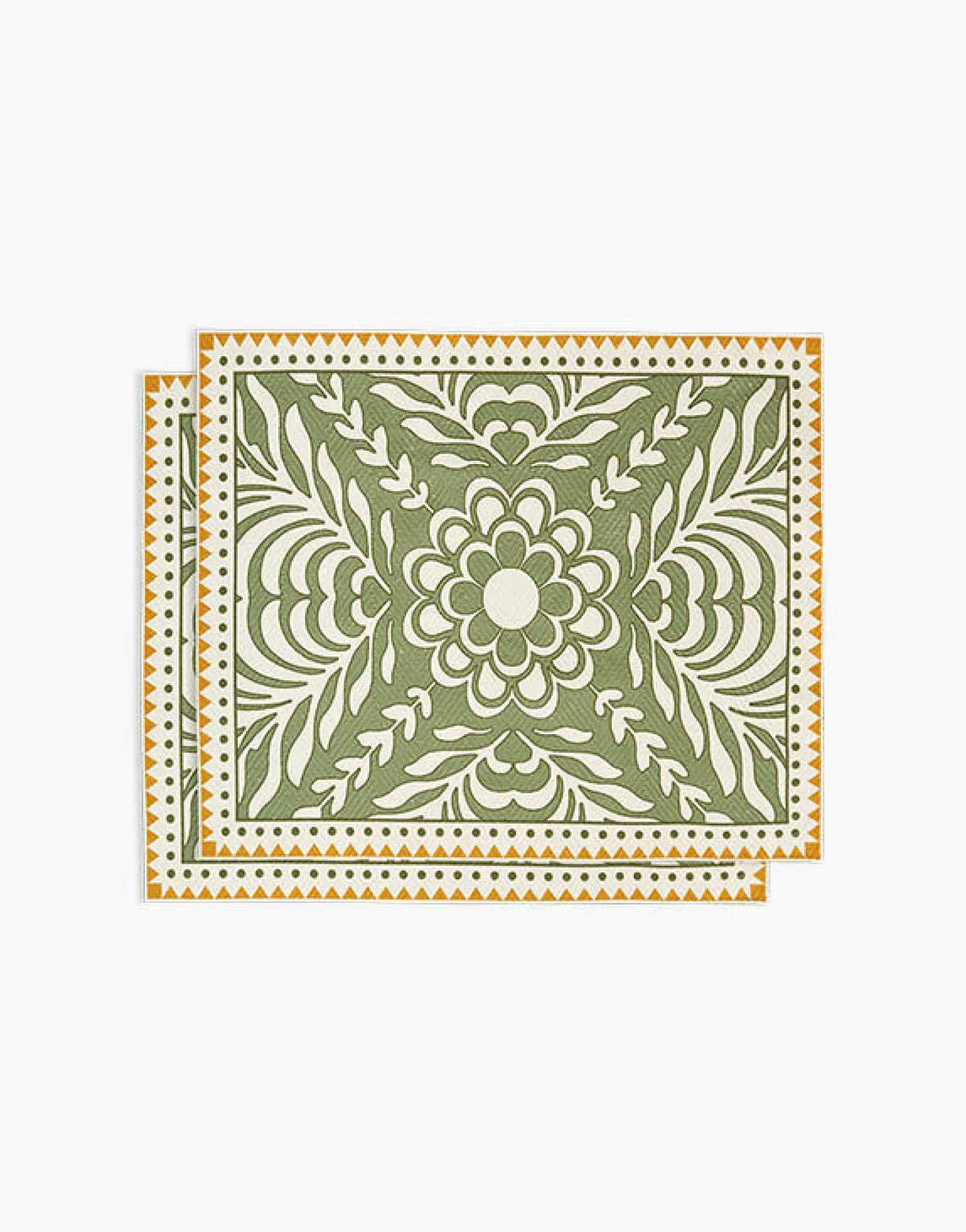 Herringbone Placemats Set Of 2Tudor Light Green in Cotton Chevron