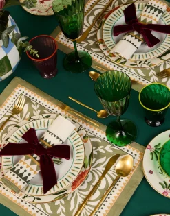 Herringbone Placemats Set Of 2Tudor Light Green in Cotton Chevron