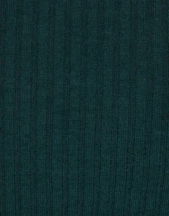High Kick TeeGreen in Ribbed Silk Cashmere With Feathers