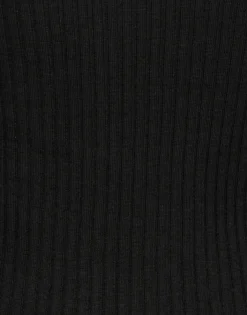 High Kick TopBlack in Ribbed Silk Cashmere With Feathers