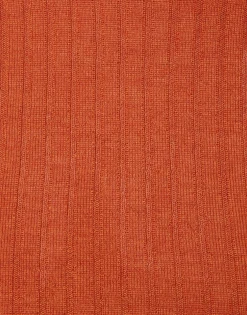 High Kick TopOrange in Ribbed Silk Cashmere With Feathers