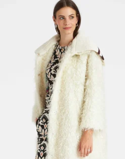 Iris CoatIvory in Mohair Eco Fur