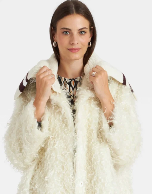 Iris CoatIvory in Mohair Eco Fur