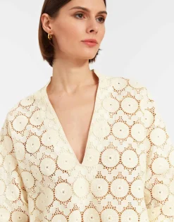Jackie ShirtEvil Eye Ivory in Macrame