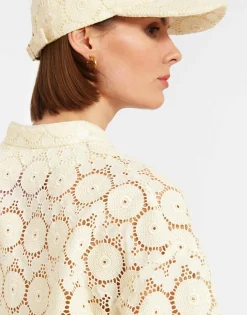 Jackie ShirtEvil Eye Ivory in Macrame