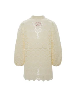 Jackie ShirtEvil Eye Ivory in Macrame