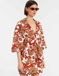 Jackie ShirtReef White in Printed Lace