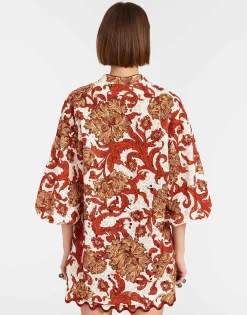 Jackie ShirtReef White in Printed Lace