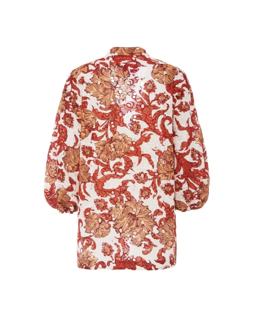 Jackie ShirtReef White in Printed Lace