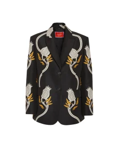 Jones JacketMelograno Black & White in Cady Wool