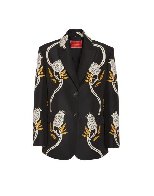 Jones JacketMelograno Black & White in Cady Wool