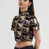 Juliet Crop TopSpritz Blu in Jacquard