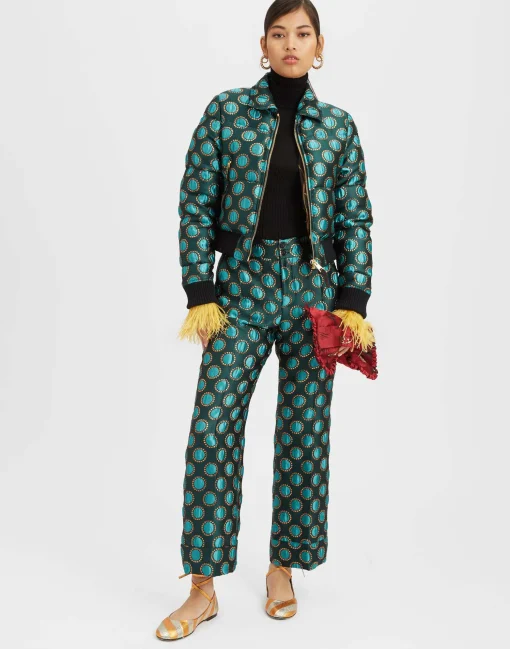 La Comasca Puffer BomberWinter Sun Emerald in Jacquard