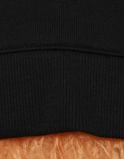 La Scala HoodieBlack in Heavy Jersey With Feathers