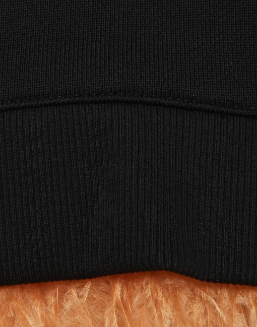 La Scala HoodieBlack in Heavy Jersey With Feathers