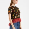 La Scala TeeBotticelli Black in Jersey With Feathers