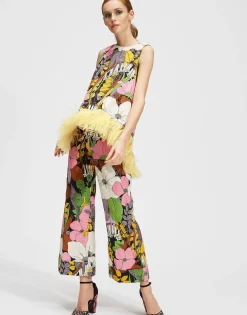 La Scala Top (With Feathers)Big Flower in Shot Cotton
