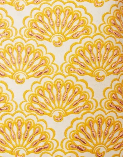 La Scala TopFans Gold in Jacquard With Feathers