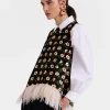 La Scala TopMayfair Black in Cotton Velvet With Feathers