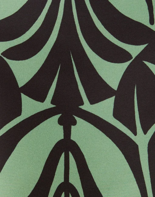 La Scala TopPapyrus Green in Faille With Feathers