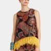La Scala TopSicomore Black in Jacquard With Feathers