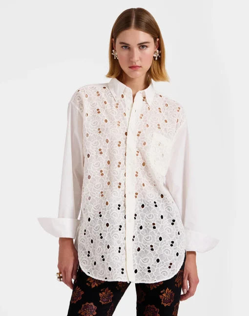 Lacey Better Than Your Boyfriend's ShirtSolid Ivory in Sangallo