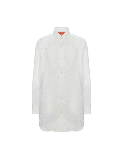 Lacey Better Than Your Boyfriend's ShirtSolid Ivory in Sangallo