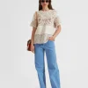 Lacey House T-ShirtSolid White Smoke in Embroidered Cotton