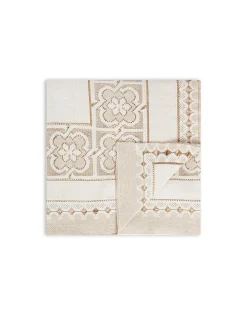 Lacey Large TableclothSolid White Smoke in Embroidered Cotton