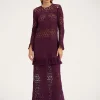 Lacey Long Sleeve Swing DressPlaza Purple in Macram&eacute;