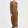Lacey Long Sleeve Swing DressMilitary Green in Cotton Lace