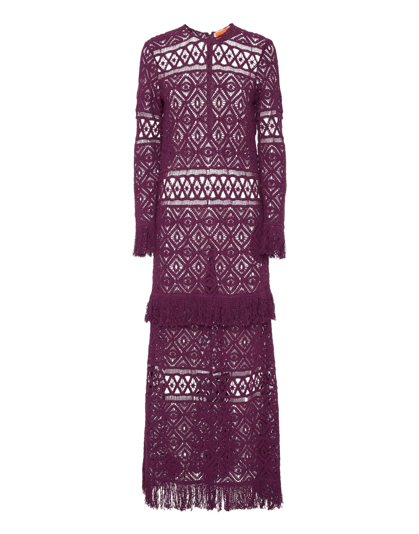 Lacey Long Sleeve Swing DressPlaza Purple in Macramé