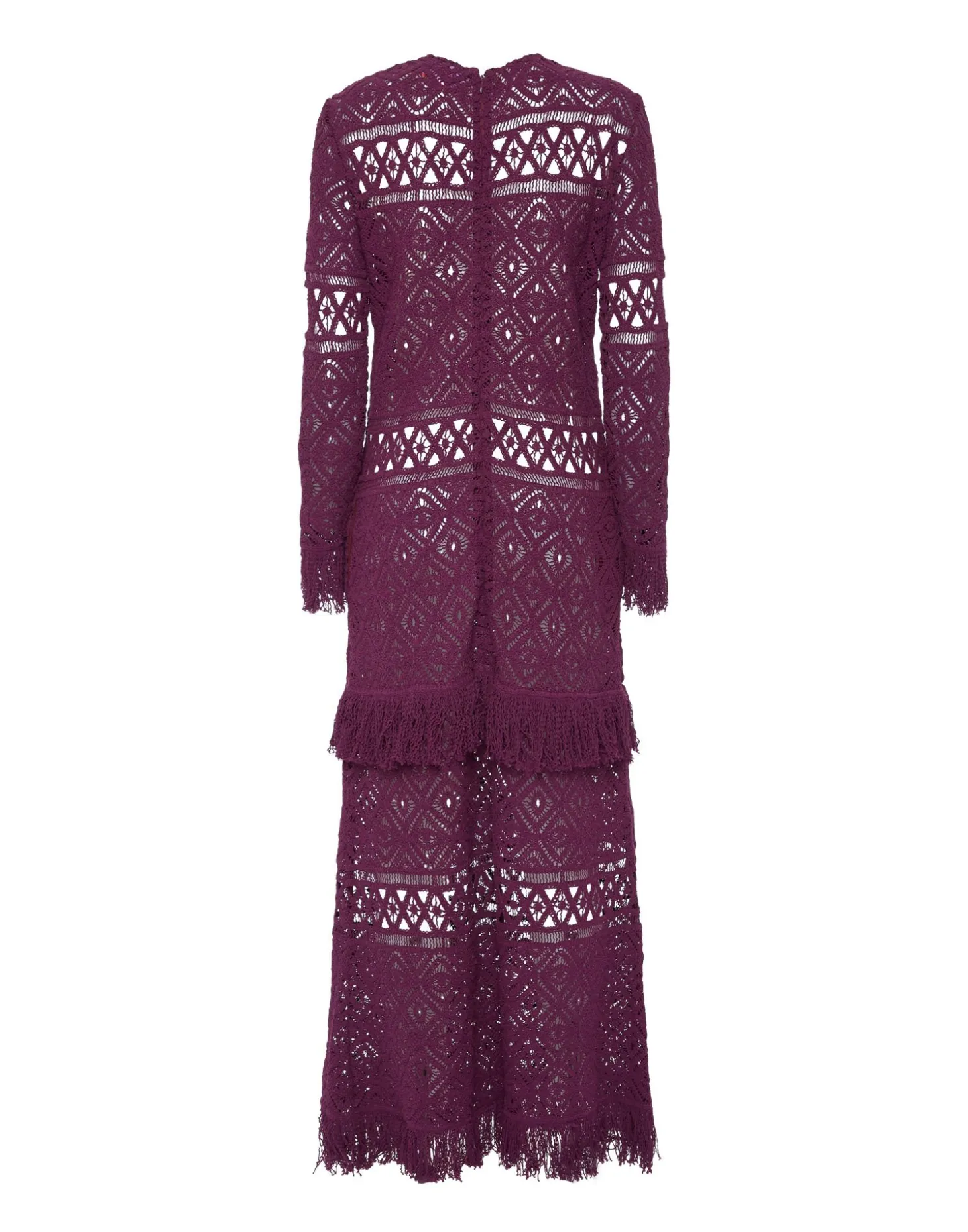 Lacey Long Sleeve Swing DressPlaza Purple in Macramé