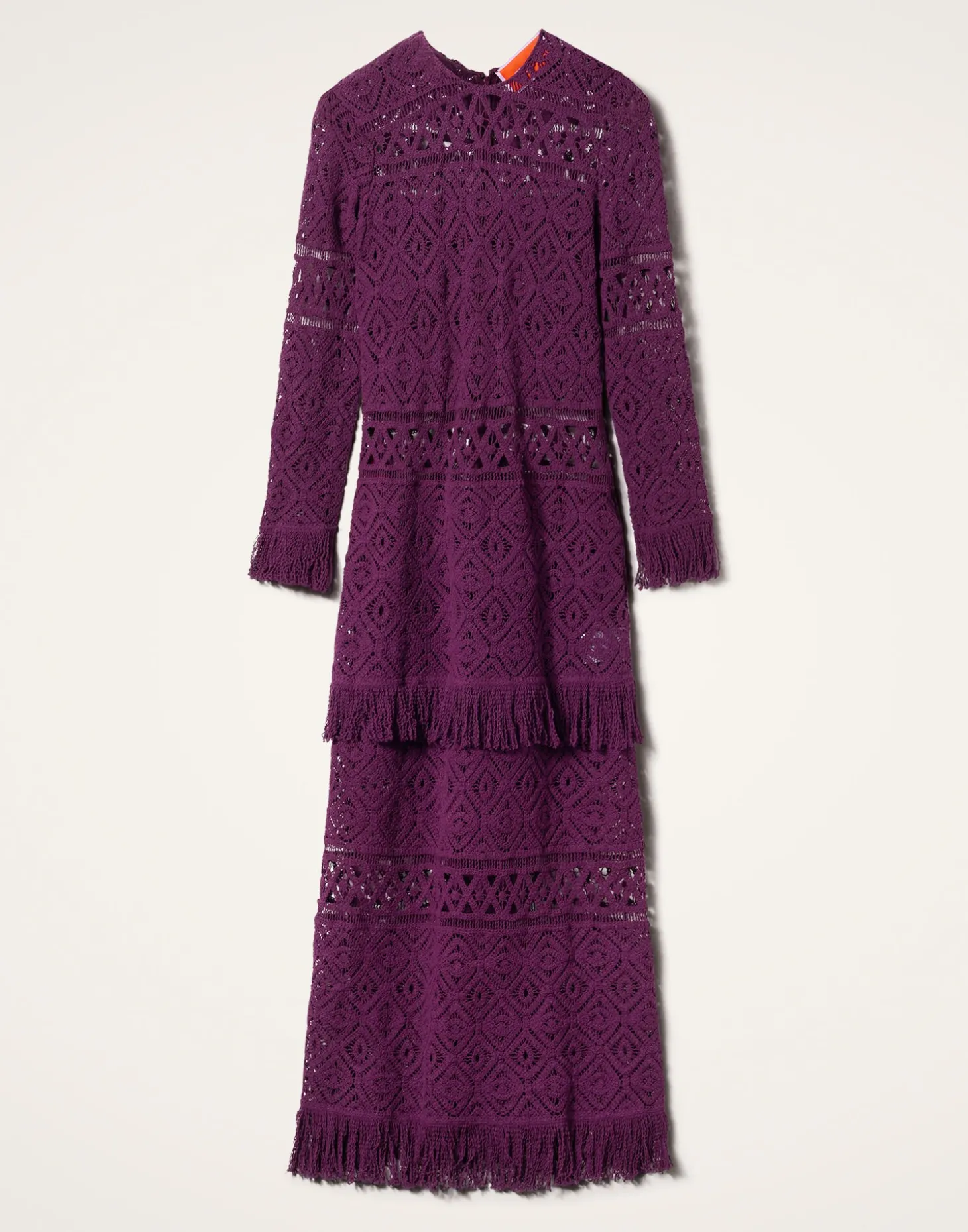 Lacey Long Sleeve Swing DressPlaza Purple in Macramé