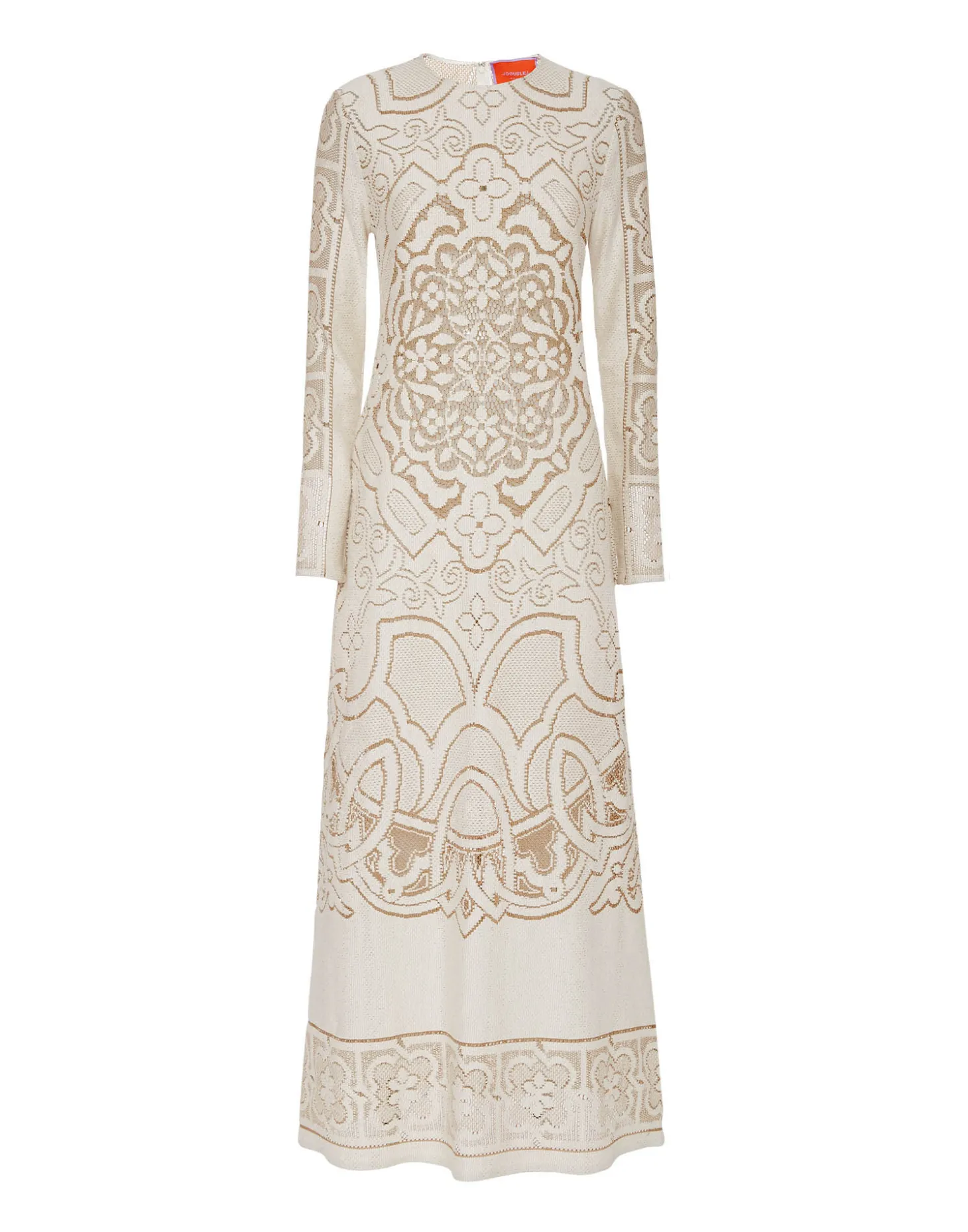 Lacey Long Sleeve Swing DressSolid White Smoke in Embroidered Cotton
