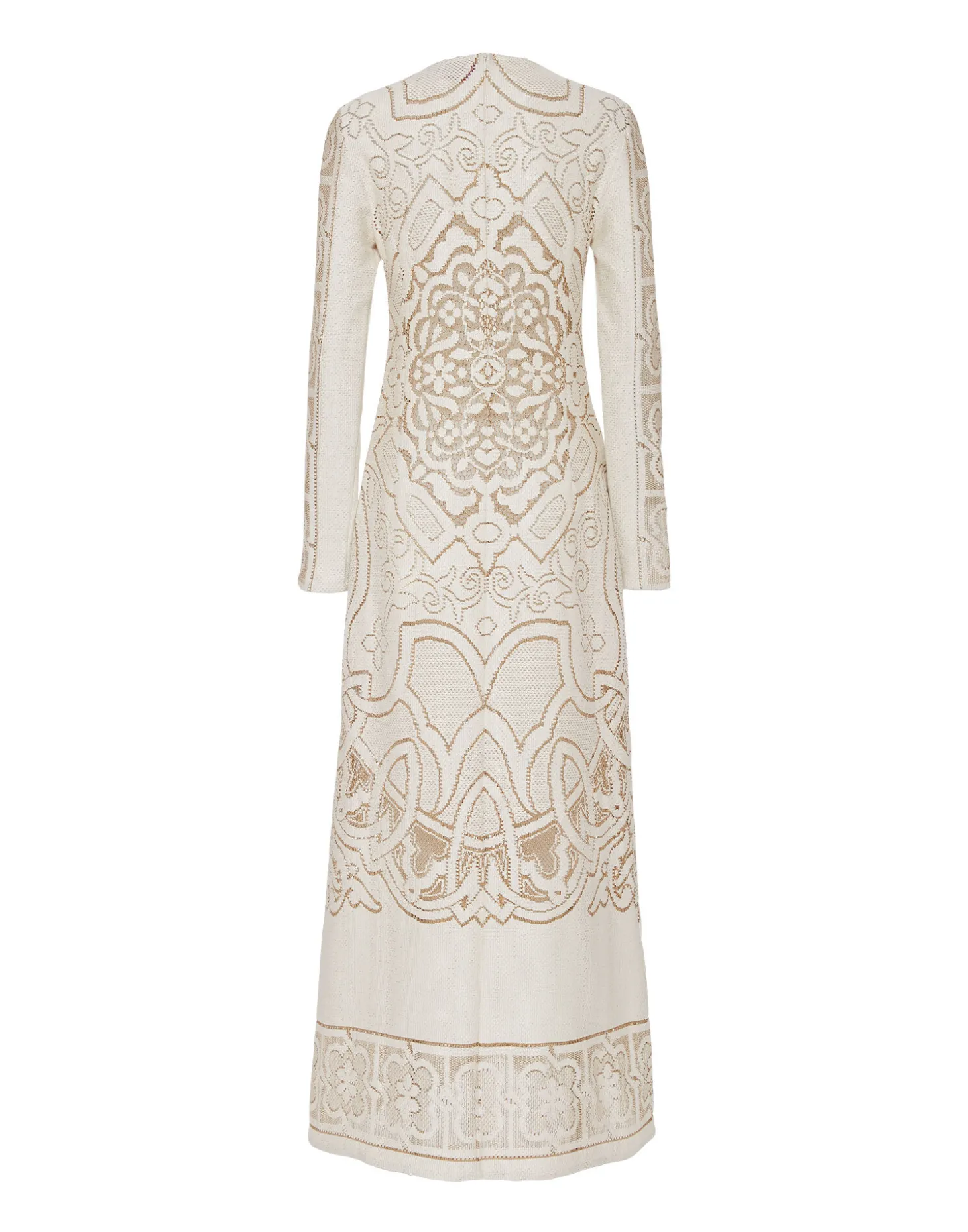 Lacey Long Sleeve Swing DressSolid White Smoke in Embroidered Cotton