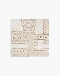 Lacey Medium TableclothSolid White Smoke in Embroidered Cotton