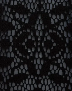 Lacey Mini Supreme Swing DressSolid Black in Embroidered Cotton