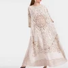 Lacey Muumuu DressSolid White Smoke in Embroidered Cotton