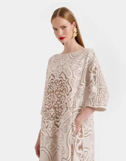 Lacey Muumuu DressSolid White Smoke in Embroidered Cotton