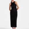 Lacey Racer DressSolid Black in Embroidered Cotton