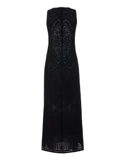 Lacey Racer DressSolid Black in Embroidered Cotton