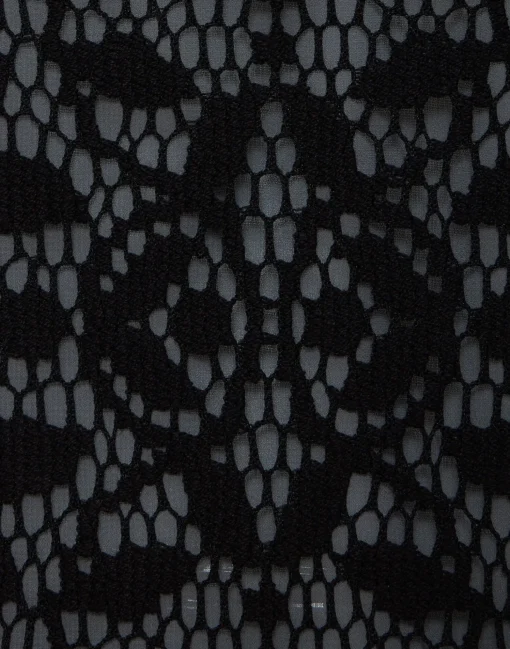 Lacey Racer DressSolid Black in Embroidered Cotton
